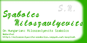 szabolcs miloszavlyevits business card